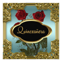 Fête d'anniversaire de Quinceanera Teal 5 Invitation