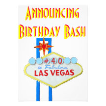 Fête d'anniversaire de surprise de Las Vegas quara Cartons D'invitation