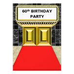 Fête d'anniversaire de tapis rouge de chapiteau de cartons d'invitation personnalisés