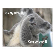 Fête d'anniversaire d'invitation de koala