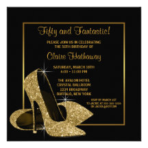 Fête d'anniversaire d'or de la femme noire de talo carton d'invitation