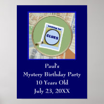 Fête d'anniversaire du mystère de l'enfant affiches