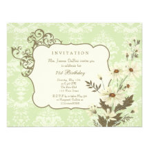 Fête d'anniversaire élégante de marguerites soixan faire-parts