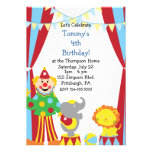 Fête d'anniversaire faite sur commande de cirque d invitation personnalisée