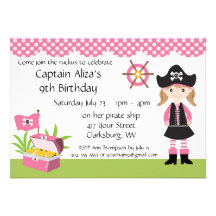Fête d'anniversaire faite sur commande de pirate d faire-parts