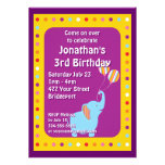 Fête d'anniversaire faite sur commande d'éléphant invitations