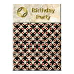 Fête d'anniversaire géométrique de tuiles invitation