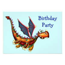 Fête d'anniversaire maladroite de dragon de vol faire-parts