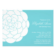 Fête d'anniversaire moderne de fleur de dahlia de  invitations personnalisées