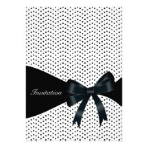 Fête d'anniversaire noire de point de polka invitations