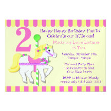 Fête d'anniversaire peinte de poney cartons d'invitation