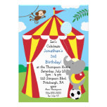 Fête d'anniversaire personnalisable de cirque d'en invitation