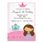 Fête d'anniversaire royale de princesse invitation personnalisable