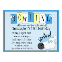 Fête d'anniversaire totalement rétro de bowling de faire-parts