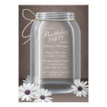 Fête d'anniversaire vintage de Brown de marguerite Bristols Personnalisés