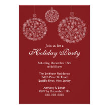 Fête de Noël rouge et blanche élégante de vacances Invitations Personnalisées