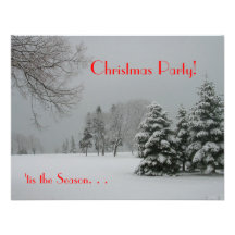 Fête de Noël ! - Scène de neige d'hiver/avec la ci Invitations
