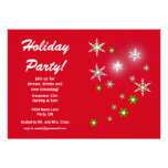 Fête de vacances de rouge d'étincelle d'étoile invitations