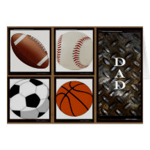 Fête des pères de sports carte de vœux