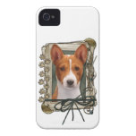 Fête des pères - pattes en pierre - Basenji Coque iPhone 4 Case-Mate