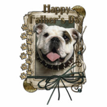 Fête des pères - pattes en pierre - bouledogue photo en découpe