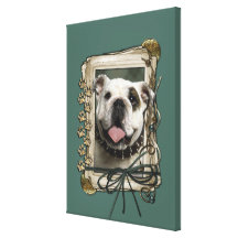 Fête des pères - pattes en pierre - bouledogue toiles tendues sur châssis