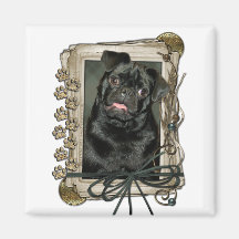 Fête des pères - pattes en pierre - carlin - Ruffy Magnets Pour Réfrigérateur