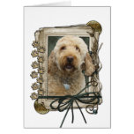 Fête des pères - pattes en pierre - GoldenDoodle Cartes De Vœux