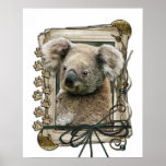 Fête des pères - pattes en pierre - koala affiches