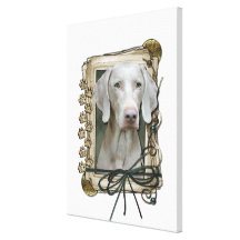 Fête des pères - pattes en pierre - Weimaraner Toiles Tendues