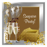 Fête d'or d'argent de confettis de Champagne Faire-parts