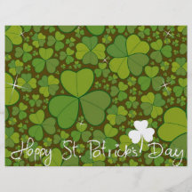 Feuille chanceux de trèfles de shamrock du jour de prospectus