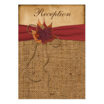 Feuille d'automne, carte de clôture de toile de ju cartes de visite