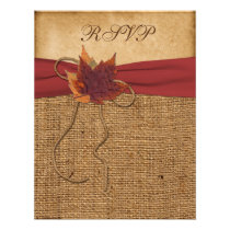Feuille d'automne, carte de la toile de jute RSVP  invitations