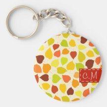 Feuille d'automne d'arbre de tilleul Keychain avec Porte-clés