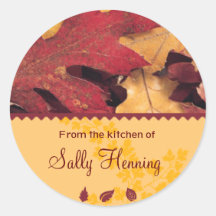Feuille d'automne de l'autocollant de cuisine
