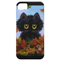 Feuille d'automne drôle de souris de cas de chat C Coques Case-Mate iPhone 5