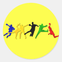 Feuille de 20 autocollants de handball pour des fa