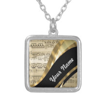 Feuille de musique élégante pendentif