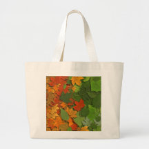 Feuille de rouge, de jaune et de vert sacs