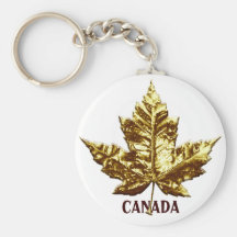 Feuille d'érable de chrome d'or de porte - clé de  porte-clés