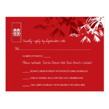 Feuille en bambou + Carte de réponse de coutume du Cartes Postales