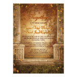 Feuille et colonnes d'automne romantique épousant 