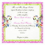 Feuille mariage damassé de rouleau d'arc-en-ciel invitation