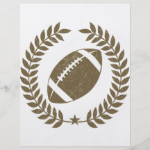 Feuille olive et étoile du football vintage prospectus personnalisés