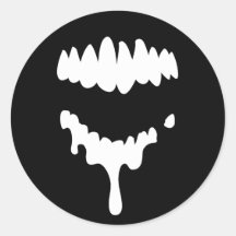 Feuille perdue d'autocollant de dents de zombis