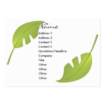 Feuille tropicale fraîche et verte carte de visite