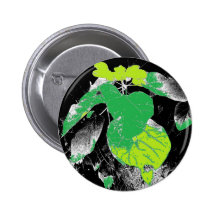 Feuille vert sur le noir pin's avec agrafe