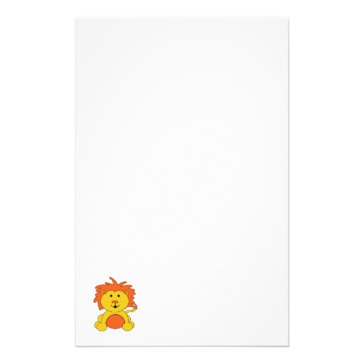 Feuilles de papeterie de "petit lion" papier à lettre personnalisable