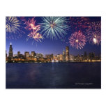 Feux d'artifice au-dessus de l'horizon 2 de Chicag Carte Postale